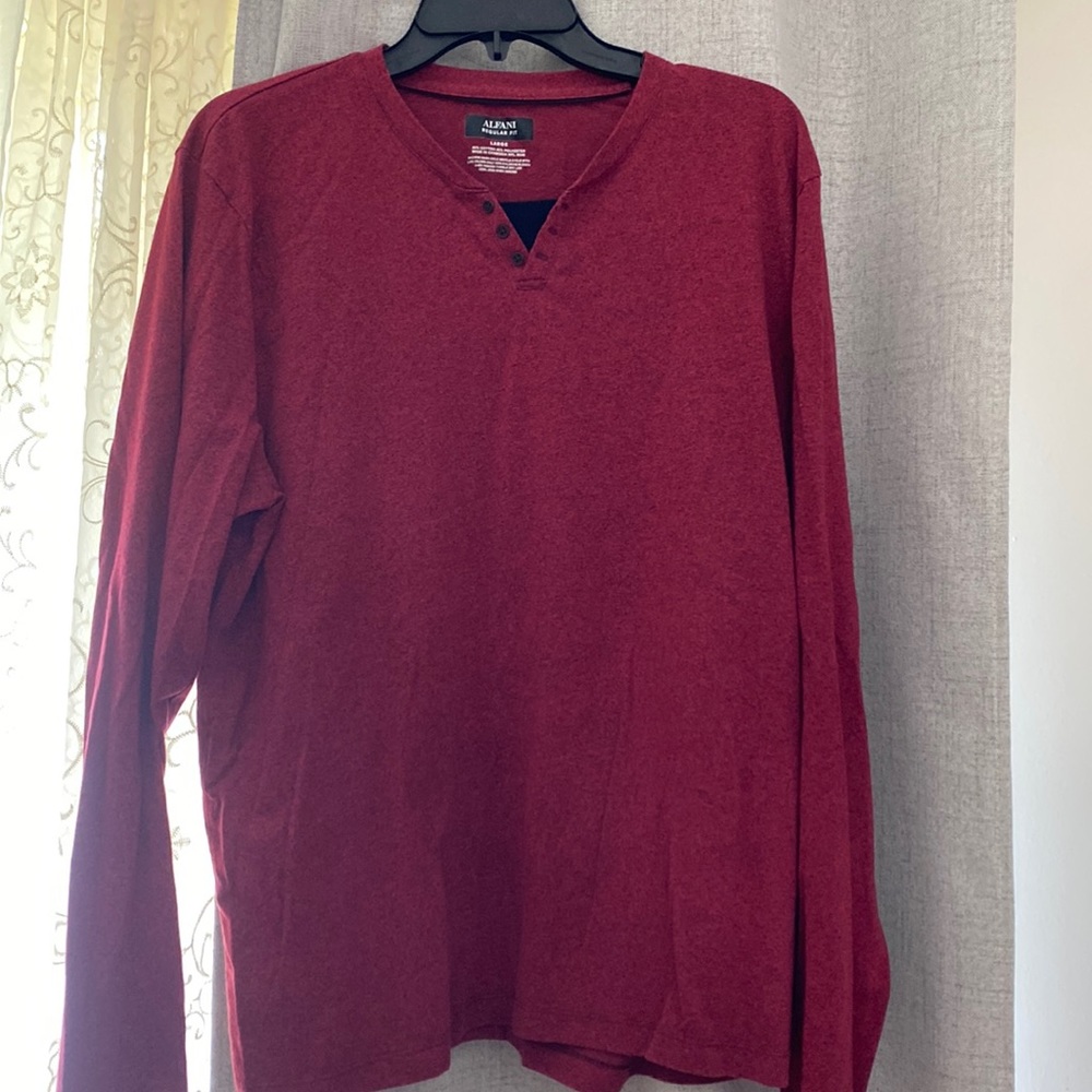Large regular fit mens Alfani long sleeve tee